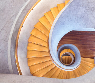 Modern spiral staircase for villa
